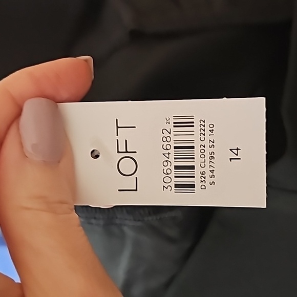 Loft curvy wide leg crop side zip dress pants black sz 14 new with tags WP147 - Picture 6 of 7